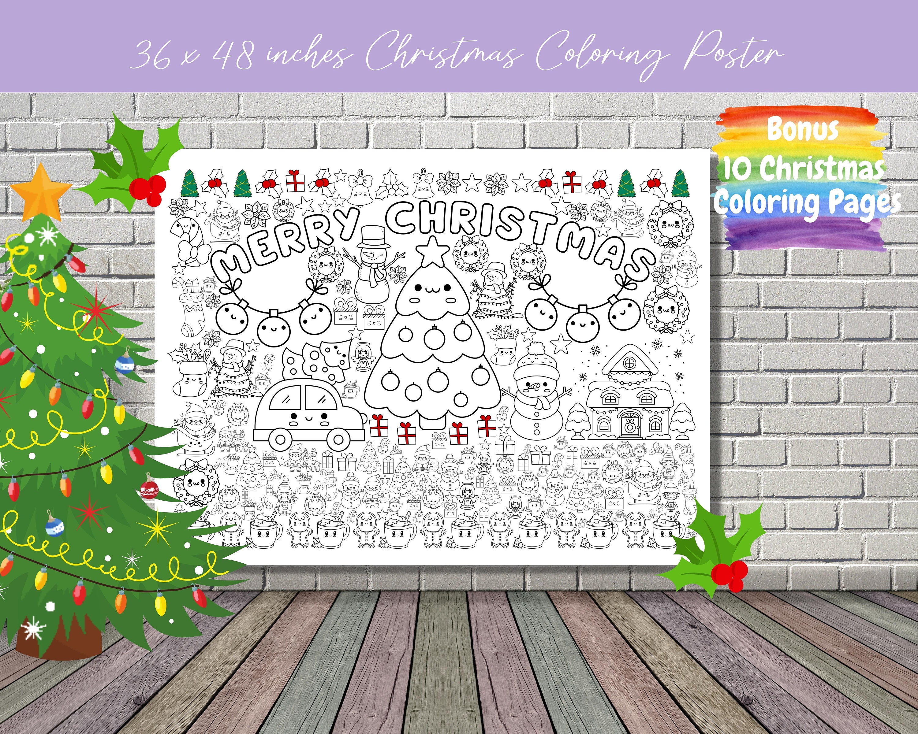 XXL Giant Christmas Poster GIANT Coloring Poster for Kids Christmas ...