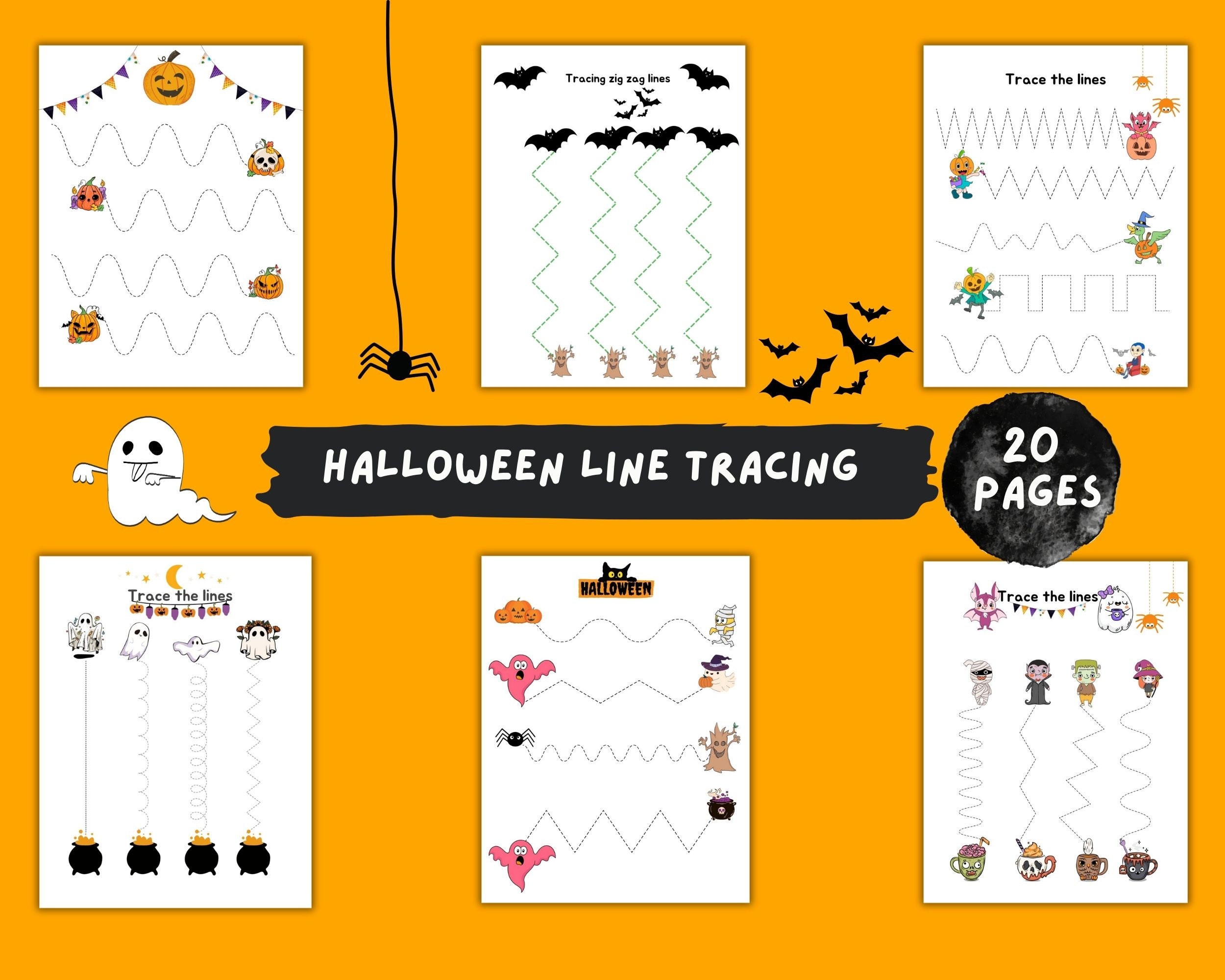 Halloween Tracing Book Pencil Control Graphic by Teachermmm