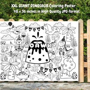 XXL Giant Dinosaur Coloring Poster | GIANT Coloring Poster for Kids ...