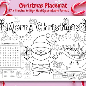 Christmas Coloring Placemat | Kids Activity Sheet (Digital Download)