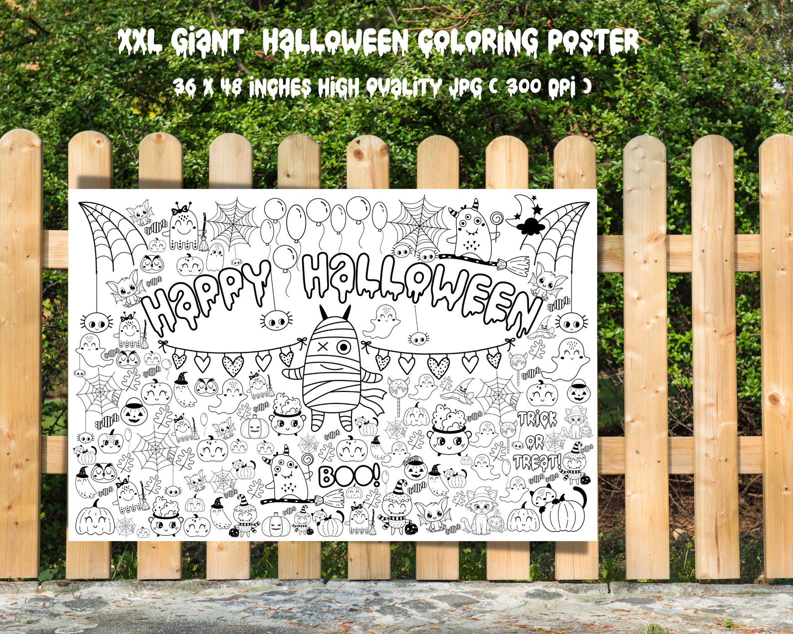 XXL Giant Halloween Coloring Poster | GIANT Coloring Poster for Kids ...