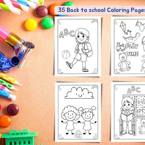 35 Back to School Coloring Pages for preschoolers | School Printable Coloring Pages for kids | 35 Simple and Easy Back to School Pages