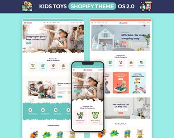 Kids Toy Shopify Theme, Children's Store Template, Educational Toy Shop Design, Baby Products Website