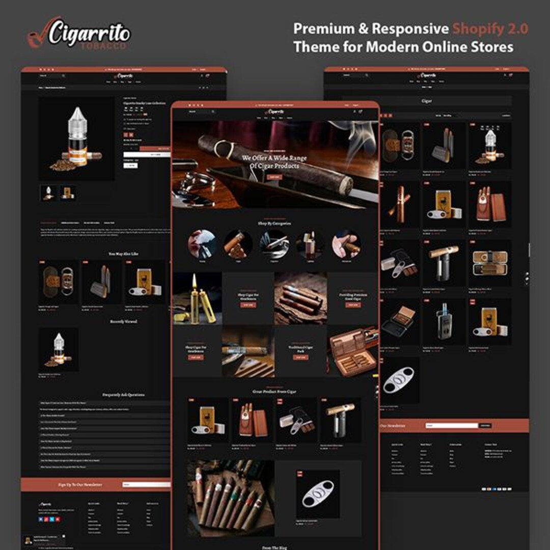 shopify tobacco products Cigarettes Shopify Theme, Smoking Accessories Template, Premium Tobacco  Store Design, Shopify Ecommerce Template
