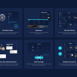 Fishing accessories online store design with product filters