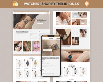 Luxury Watch Shopify Theme, Modern Timepiece Store Template, Premium Ecommerce Website Design