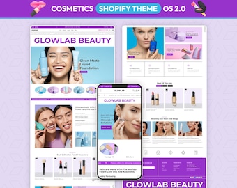 Beauty Shopify Theme, Skincare Store Template, Cosmetic Website Design, Clean Beauty Ecommerce Theme, Wellness Shopify Store
