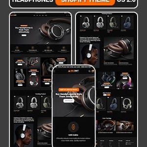 Headphones Store Shopify Theme, Audio Electronics Template, Music Accessories Website, Minimalist Tech Shopify Theme
