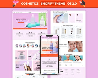 Cosmetic Shopify Theme, Beauty & Skincare Store, Modern Makeup Shopify Template, Skincare Ecommerce Website, Elegant Beauty Shop Design