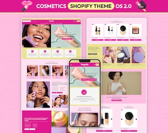 Beauty Shopify Theme, Cosmetics Store Template, Skincare Website Design, Makeup Ecommerce Theme, Responsive Shopify Store