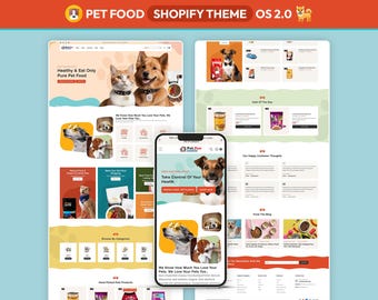 Pet Store Shopify Theme, Pet Food Website Template, Pet Supplies Ecommerce Design, Dog & Cat Shop Shopify Theme, Modern Pet Store Template
