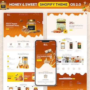 Honey Shopify Theme | Organic Food Website Template | Modern Beekeeping Store | Natural Honey Ecommerce Template | Minimal Food Shopify