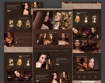Hair Wig Shopify Theme, Hair Extensions Store Template, Beauty Ecommerce Website, Lace Wig Shop Design, Haircare Store