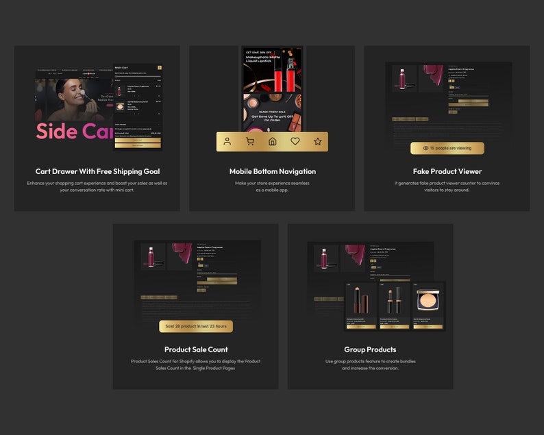 Cosmetic Product Page with Product Gallery and Variants