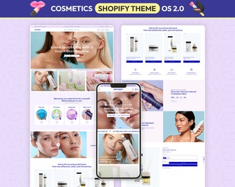 Minimalist Skincare Shopify Theme, Beauty Website Design, Modern Cosmetic & Skincare Store Template, Clean Beauty Shopify Theme