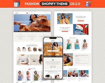 Fashion Shopify Theme, Clothing Boutique Website Template, Modern Apparel Store Design, Responsive Ecommerce Theme