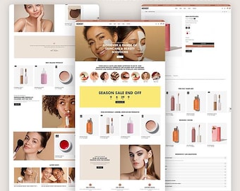 Beauty Shopify Theme, Skincare Store Template, Cosmetic Website Design, Luxury Beauty Brand Store, Modern Ecommerce Layout
