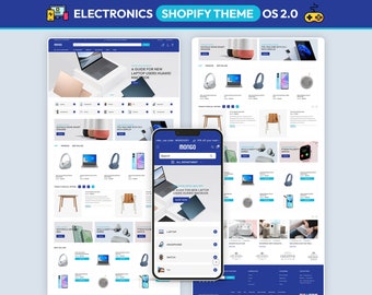 Electronics Shopify Theme, Tech Store Template, Gadget Shop Website, Mobile Accessories Ecommerce Design