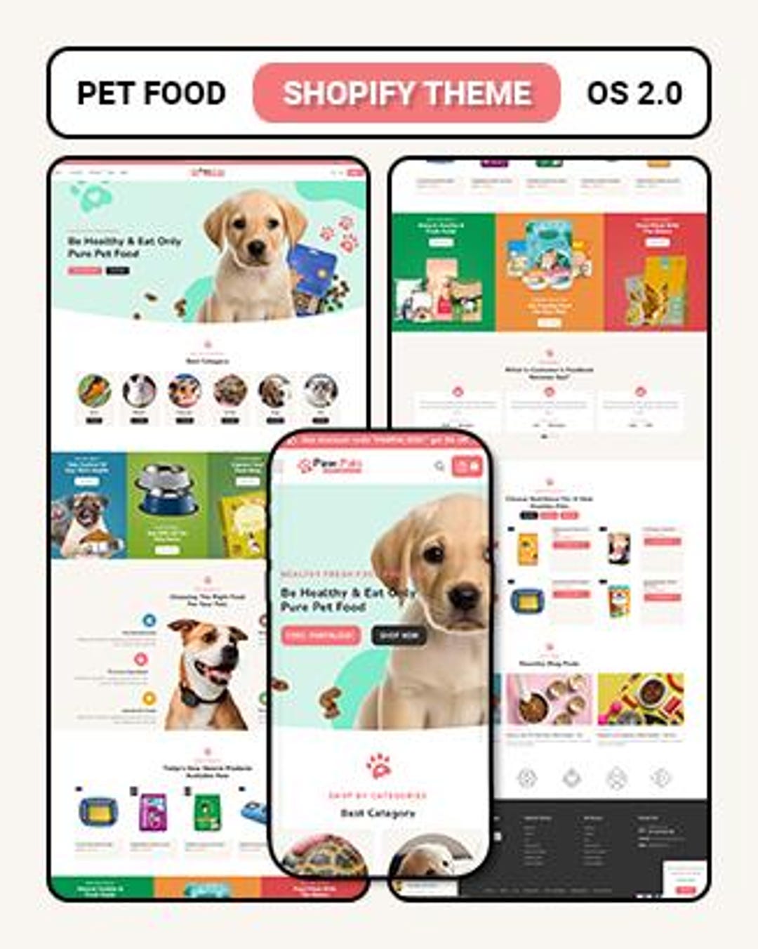 Pet Food Shopify Theme, Pet Store Website Template, Dog & Cat Supplies ...