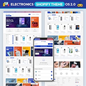 Electronics Shopify Theme, Gadgets Website Design, Modern Tech Store Shopify Template, Stylish Electronics Shop Design