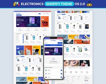 Electronics Shopify Theme, Tech Store Template, Gadget Website Design, Mobile Accessories Ecommerce, Digital Store