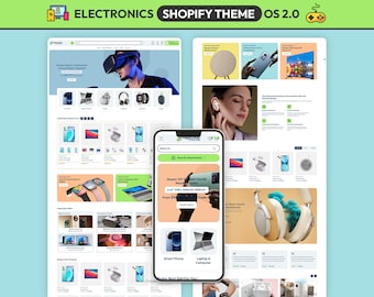 Electronics Shopify Theme, Tech Store Template, Gadget Shop Website, Mobile Accessories Ecommerce, Electronics Store Design