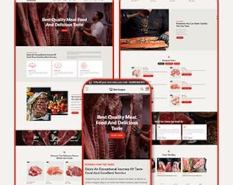 BBQ Shopify Theme, Restaurant Website Template, Meat Store Design, Grill Shop Theme, Food Store Shopify Template, Butcher Store