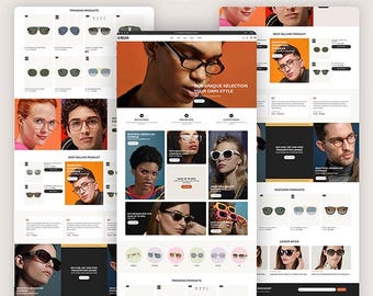 Eyewear Shopify Theme, Sunglasses Store Template, Glasses Website Design, Fashion Eyewear Ecommerce Theme