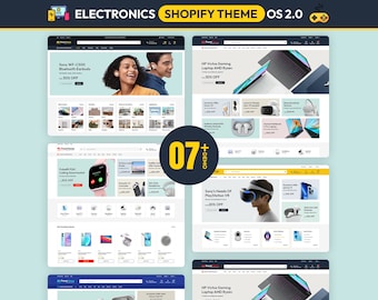 Electronics Shopify Theme, Tech Store Website Template, Gadget Ecommerce Design, Modern Electronics Store, Shopify OS 2.0
