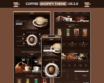 Tema Shopify para Cafeteria, Design Moderno para Loja de Café, Modelo de E-commerce para Bebidas, Site Shopify para Barista, Tema Minimalista para Cafeteria