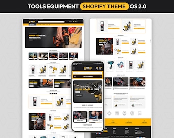 Tools Shopify Theme, Hardware Store Template, Equipment Shop Website, Industrial Ecommerce Design, Construction Shopify Store