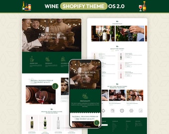 Winery Shopify Theme, Brewery Website Template, Craft Beverage Store Design, Modern Vineyard Ecommerce Layout