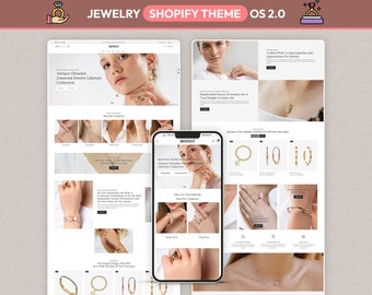 Jewelry Shopify Theme, Luxury Jewelry Store Template, Accessories Ecommerce Website, Modern Boutique Design, Elegant Online Shop