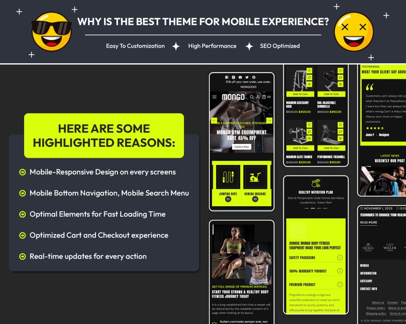 Modern Gym Equipment Website Template for Shopify