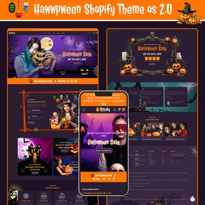Gruseliges Halloween Shop-Theme: Responsive Website Design