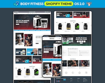 Fitness Shopify Theme, Gym Store Template, Nutrition Supplement Website, Workout Equipment Ecommerce, Sports Store Design