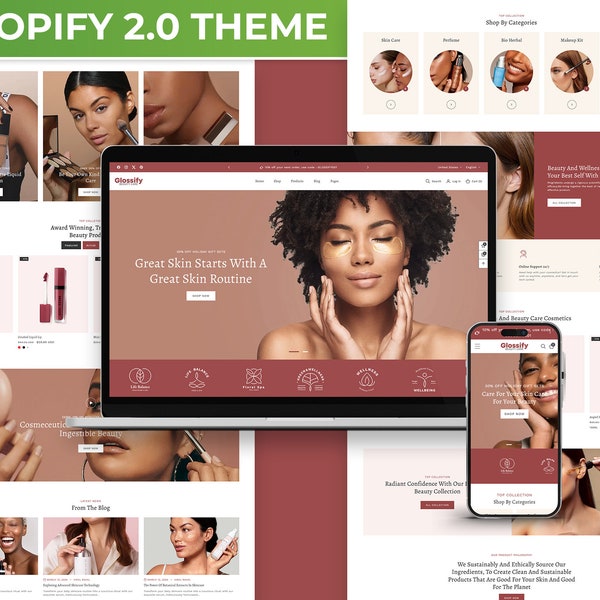 Beauty Shopify Theme | Skincare Shopify Template | Cosmetic Shopify | Supplement Shopify Theme | Skincare Shopify Theme | Beauty Theme