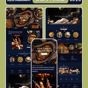 Restaurant Shopify Theme, Food Delivery Website Template, Modern Restaurant Shopify Design, Minimalist Cafe & Food Store