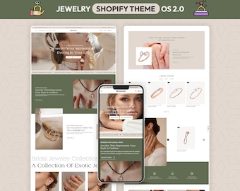 Minimalist Jewelry Shopify Theme, Luxury Jewelry Store Template, Accessories Ecommerce Website, Diamond Boutique Design
