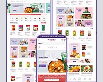 Grocery Shopify Theme, Supermarket Store Template, Organic Food Website Design, Modern Ecommerce Layout