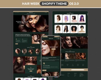 Hair Extensions Shopify Theme, Wig Store Website Template, Beauty Ecommerce Design, Hair Care Shopify Store