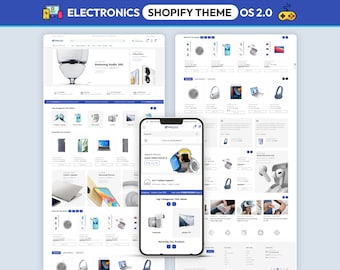 Electronics Shopify Theme, Tech Store Template, Gadget Ecommerce Website Design, Consumer Electronics Shop