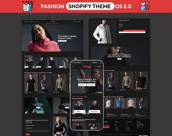 Fashion Shopify Theme, Clothing Store Template, Apparel Boutique Website, Modern Fashion Ecommerce Design