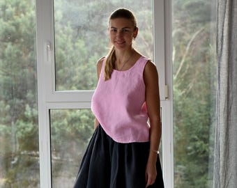 WOMEN LINEN PANTS Sun & top / 100% linen top / womens pants / woman clothing / linen pant woman linen clothing/ linen pants
