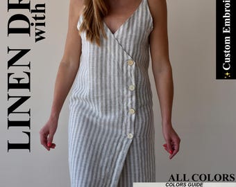 LINEN DRESS, cocktail dress, green dress, black dress, linen dress, wide dress, oversize dress, loose, winter linen dress, summer dress