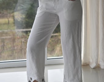 Linen pants & linen top / pants woman / linen top/ linen woman clothing / linen top woman / linen clothing/ linen pants