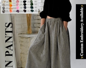 WOMEN LINEN PANTS Sun / 100% linen pants / womens pants / woman clothing / linen pant woman linen clothing/ linen pants