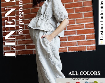 LINEN Clothes for nursing mothers and pregnant women / Linen Maternity Set / trousers for pregnant women or nursing mothers