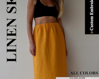 Long linen skirt / Flax linen skirt / Loose Linen skirt / Linen maxi skirt woman clothing / linen skirt Valentine's Day / Linen clothing