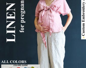 LINEN Clothes for nursing mothers and pregnant women / Linen Maternity Set / trousers for pregnant women or nursing mothers